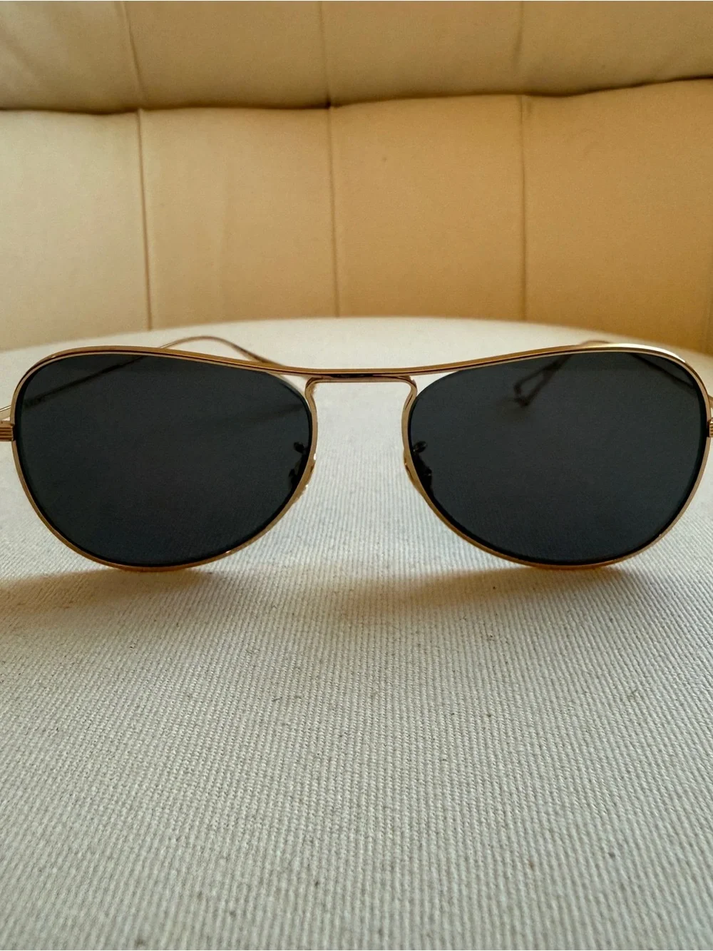 KREWE Gold Frame Sunglasses with Black Lenses
